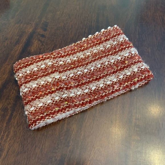 Knit Maroon, Tan and Gold Wide Headband - Picture 2 of 2